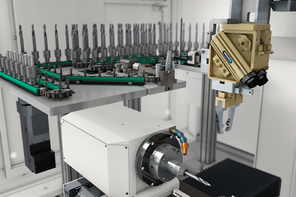 UW II F Kettenlader Roboterarm